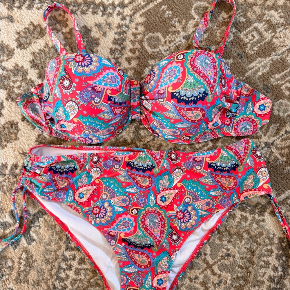 Boutique Colorful Paisley Bikini Set